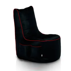 Ergonomic black gaming bean bag chair - Faux Leather