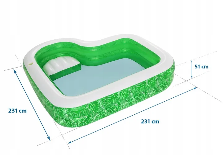 Inflatable Pool 231 x 231 x 51 cm Green Bestway 54336 - 4