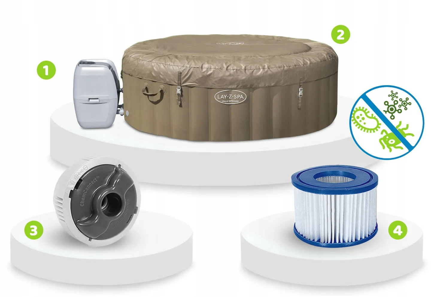 Inflatable SPA Lay-Z Palm Springs 6-Person Bestway 60017 - 7