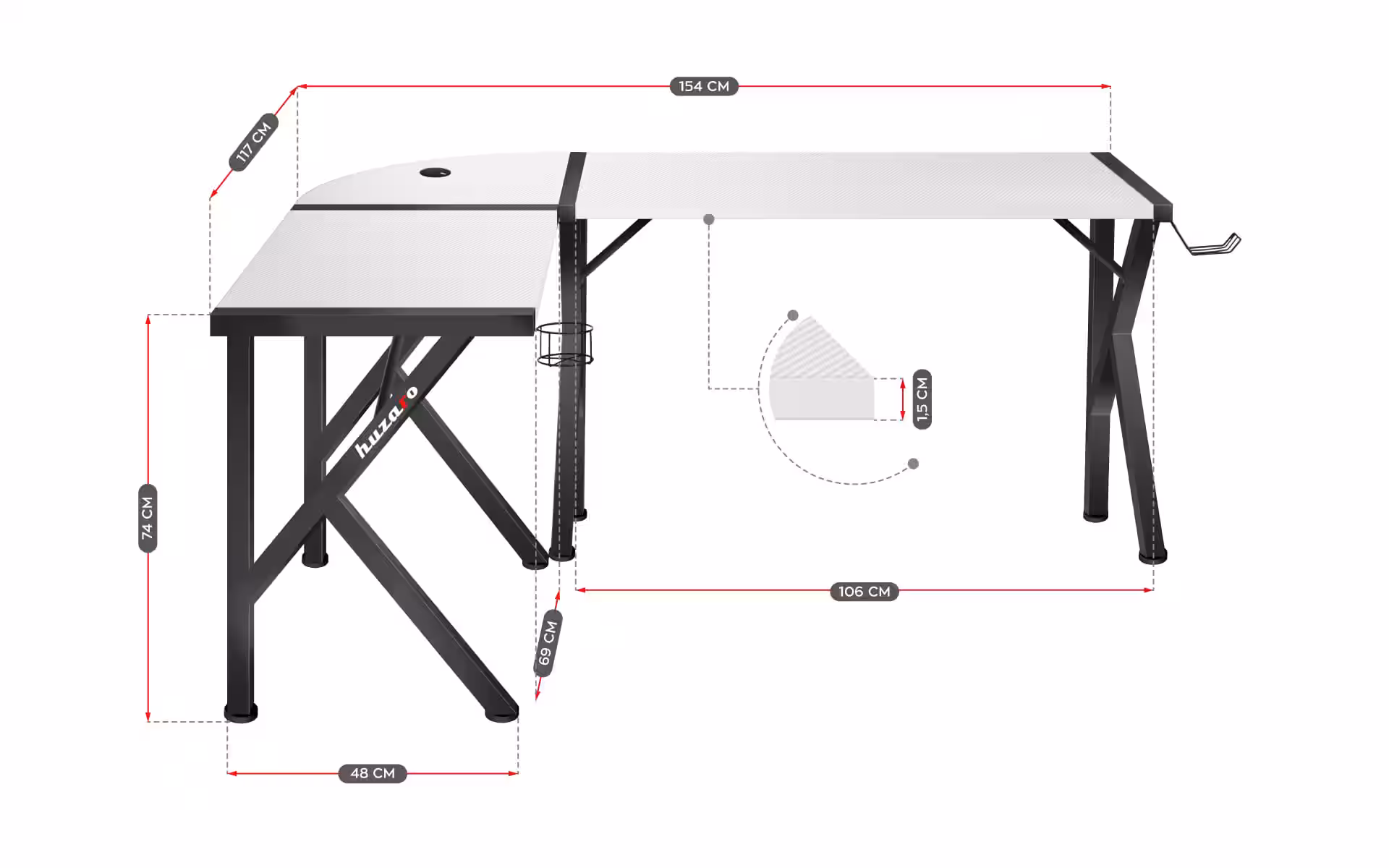 Huzaro Hero 6.3 dimensions