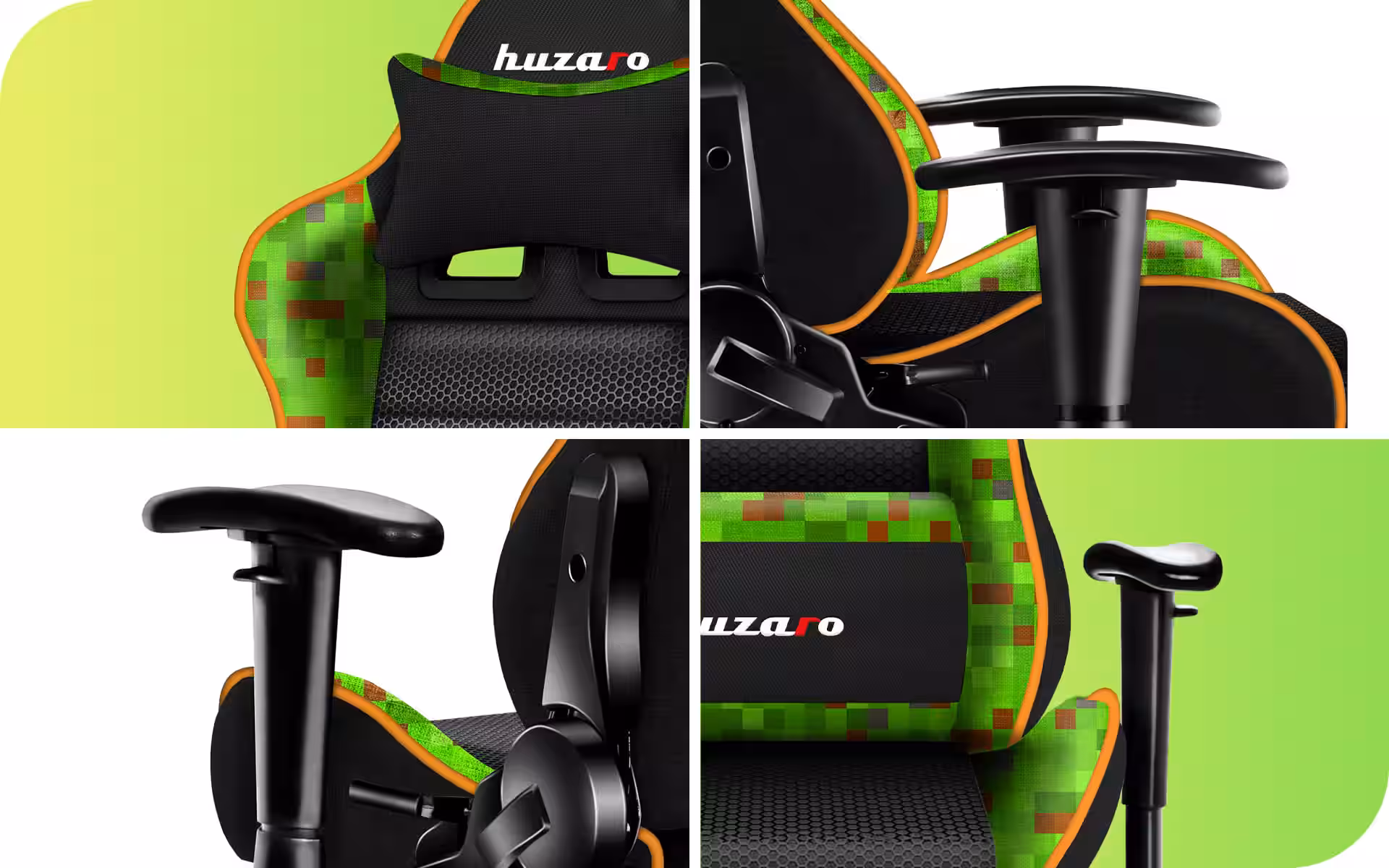 Close-up of the Huzaro Ranger 6.0 Pixel gaming chair