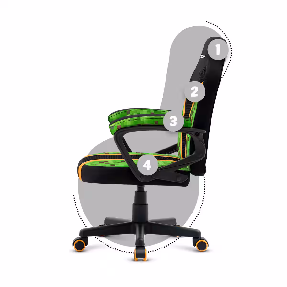Left side of Huzaro Ranger 1.0 Pixel chair