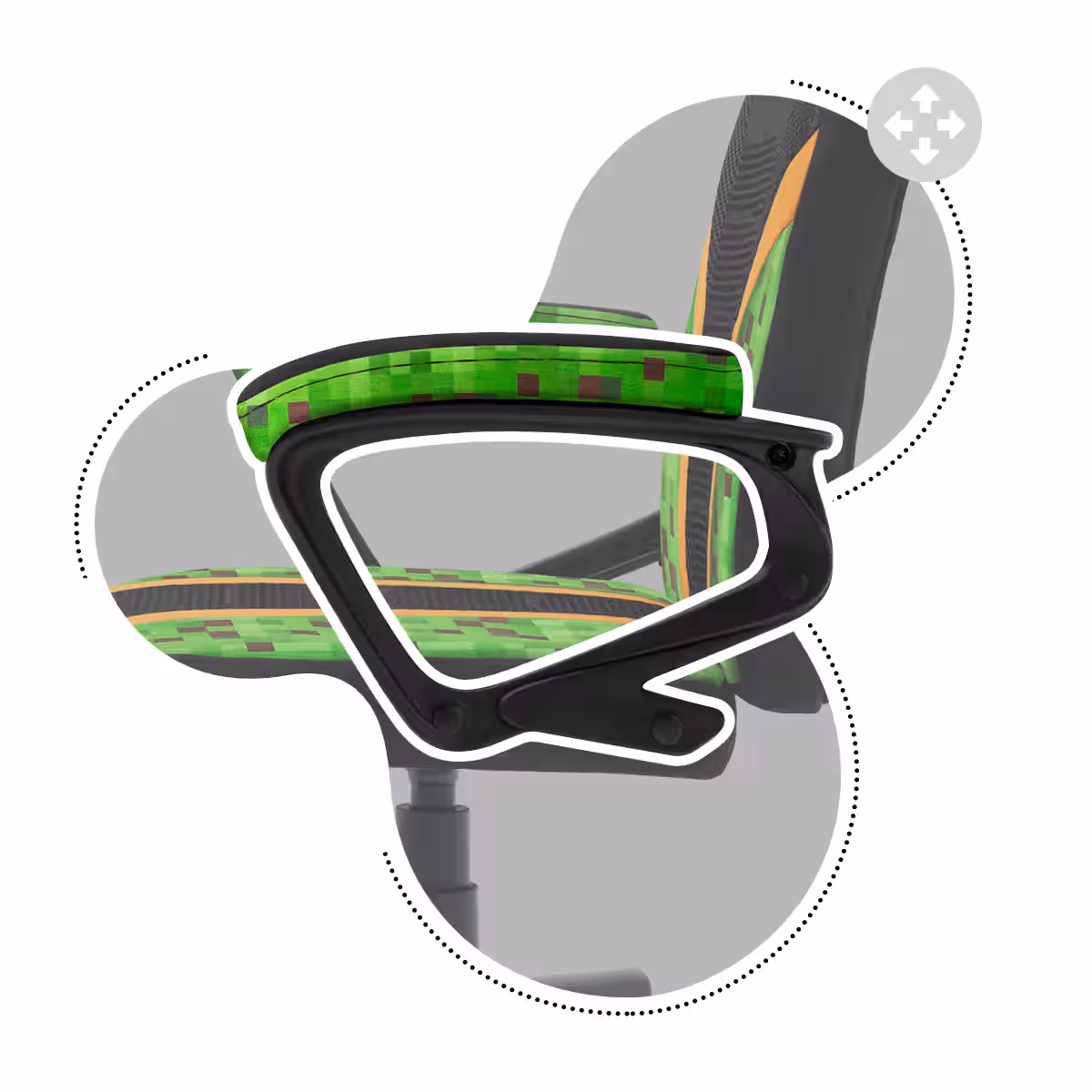 Left side of Ranger 1.0 Pixel chair