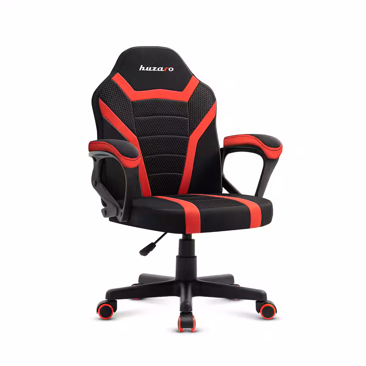 Right angle view of the Huzaro Ranger 1.0 Red Mesh gaming chair