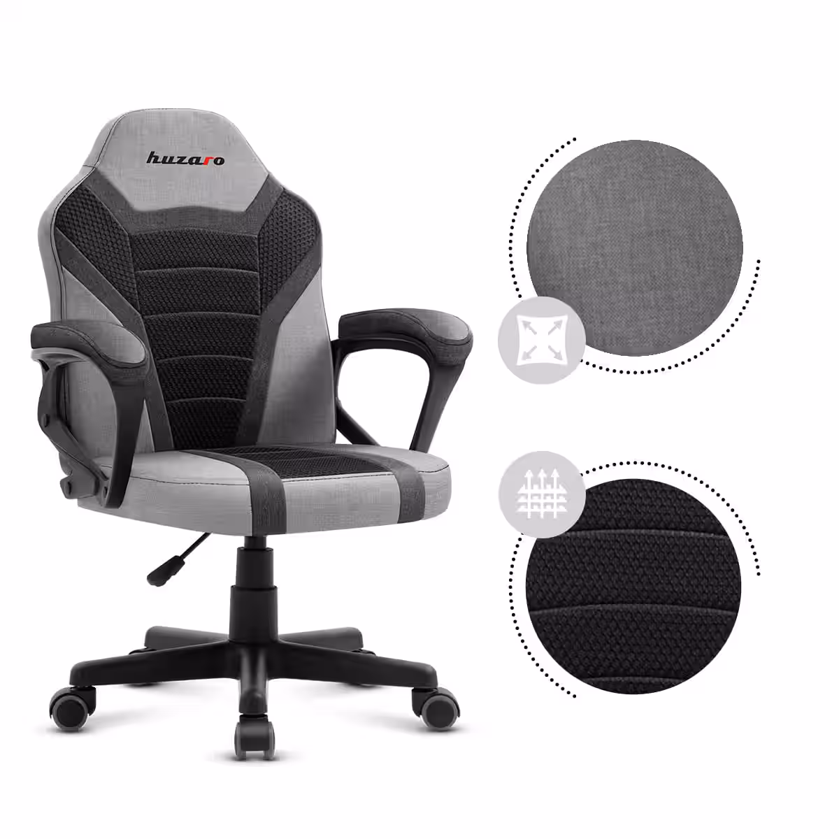 Right angle of Huzaro Ranger 1.0 Grey chair with fabrics