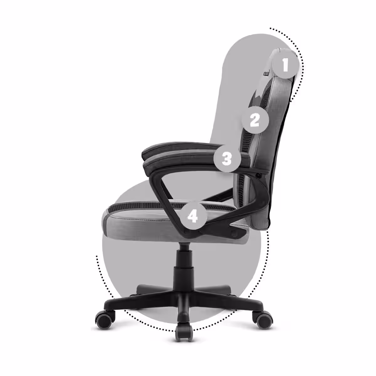 Left side of Huzaro Ranger 1.0 Grey chair