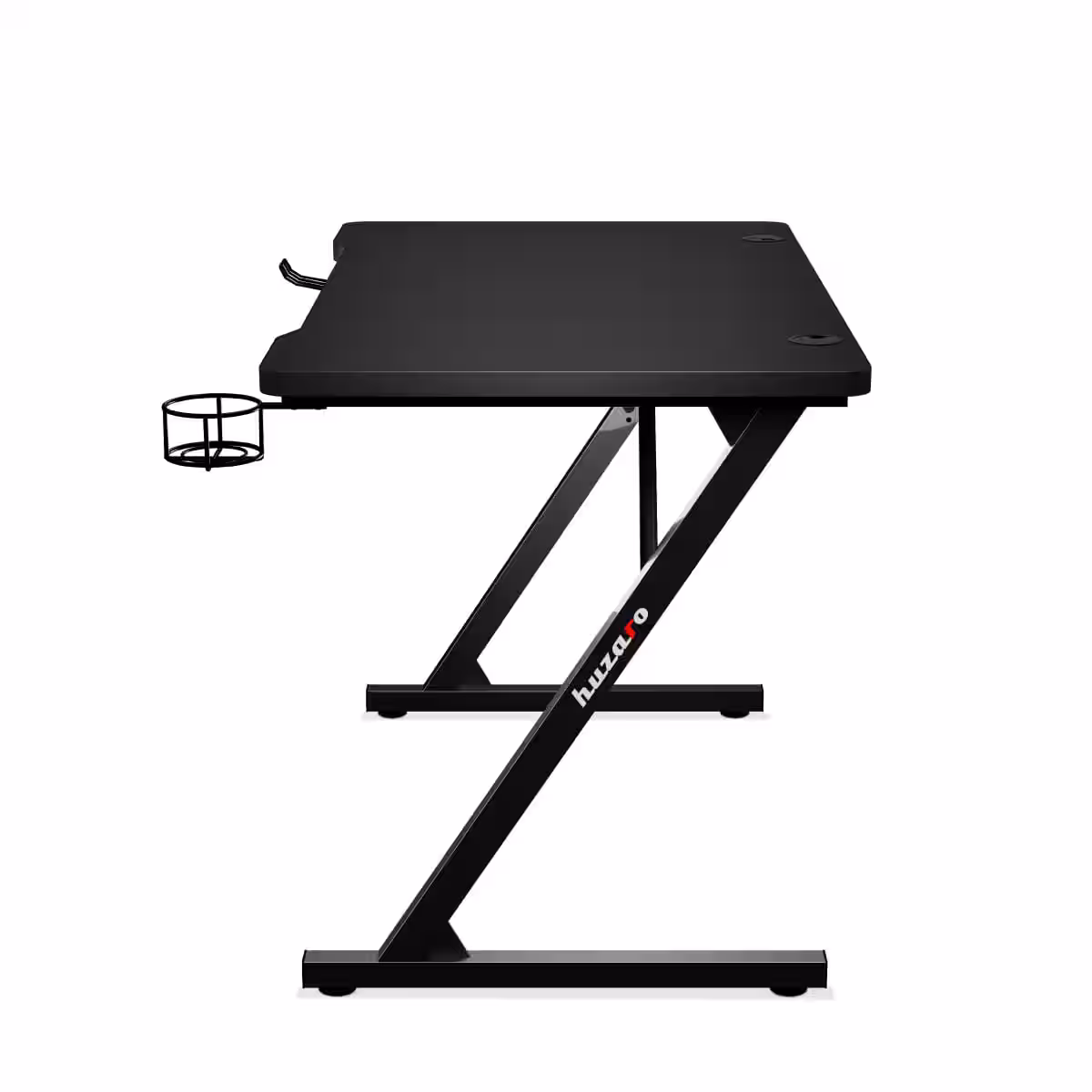 Right side of Hero 1.8 Black desk with headphone and cup holders