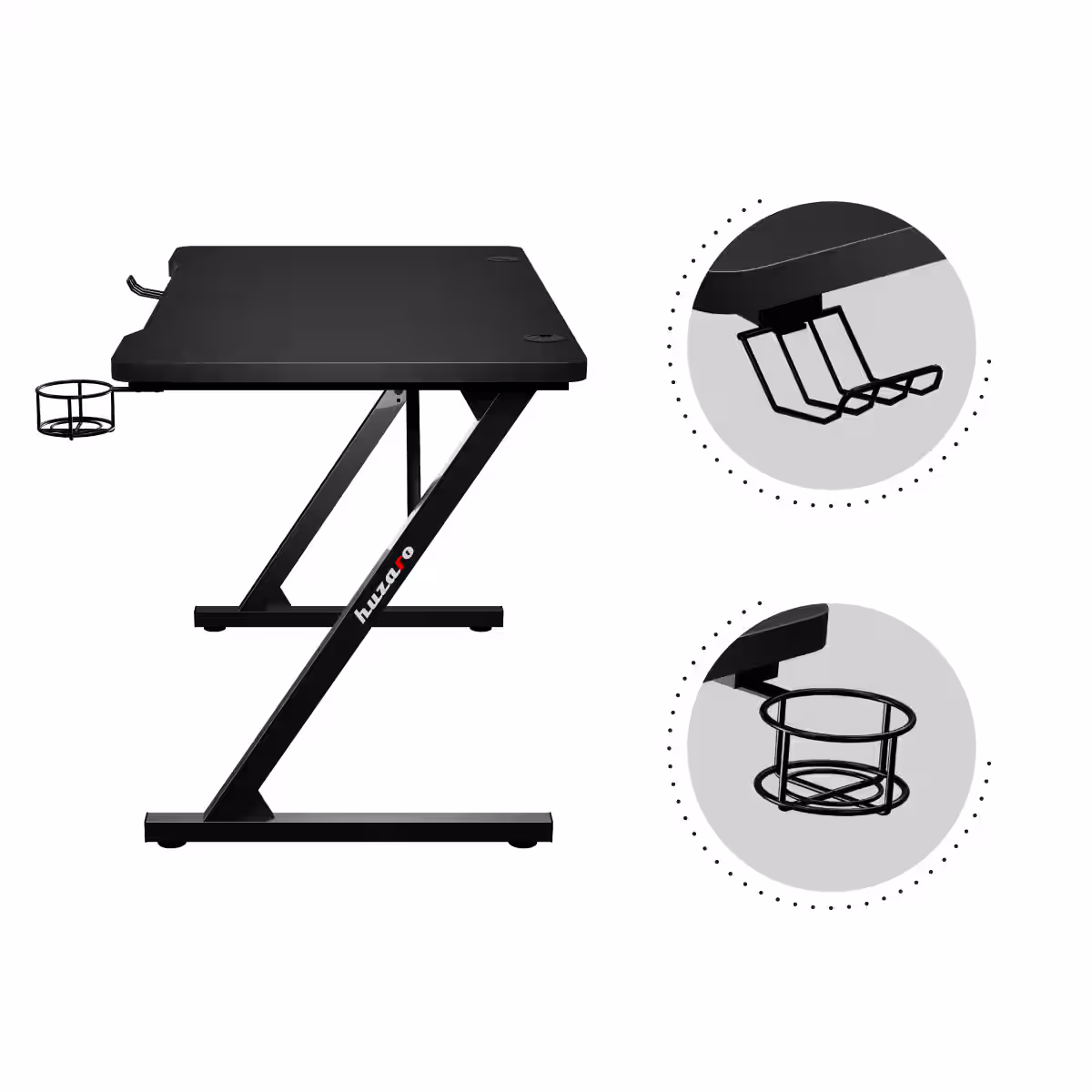 Cup and headphone holders in Hero 1.8 Black
