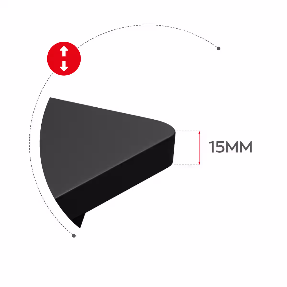 Desktop thickness in Hero 1.8 Black desk