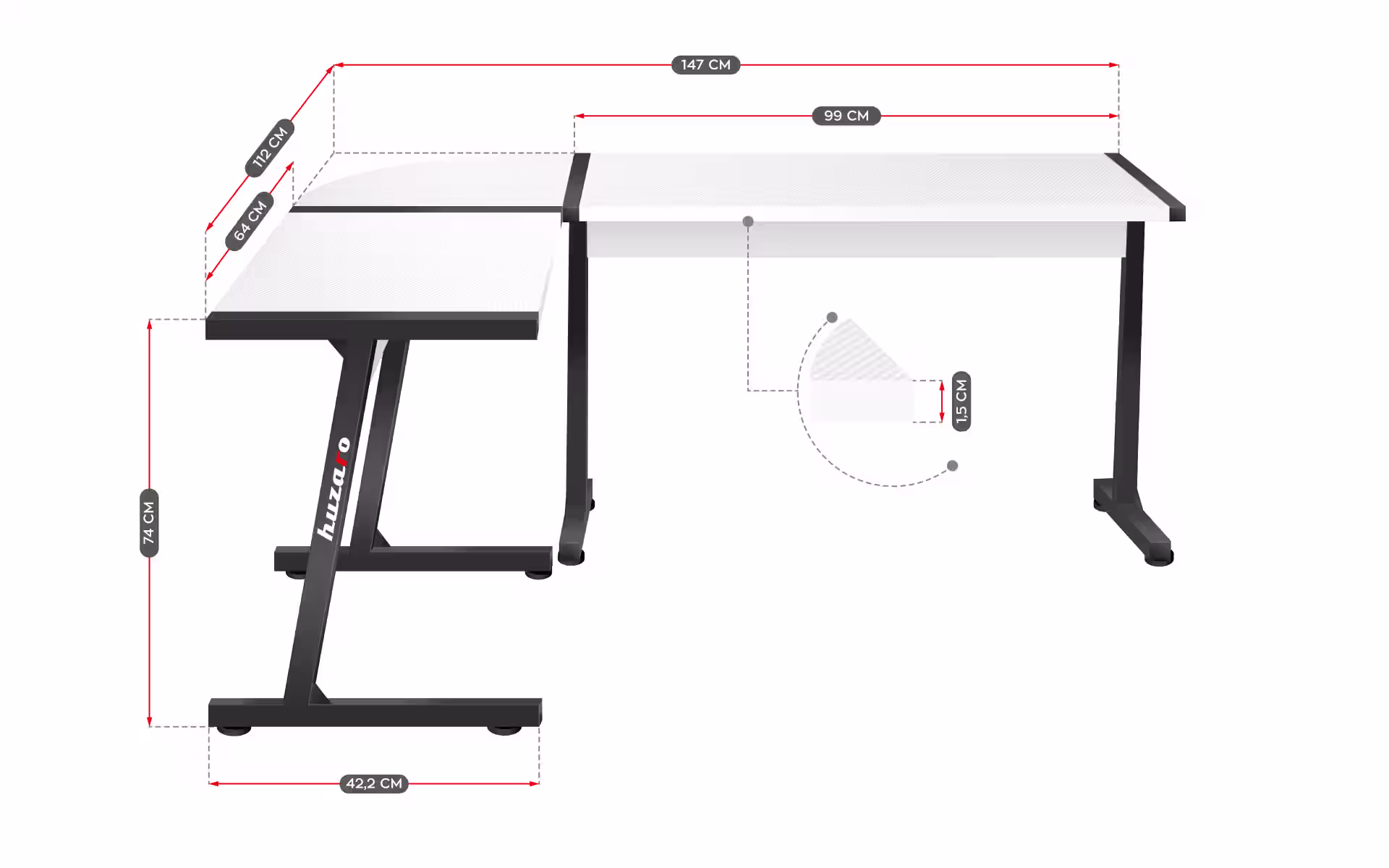 Huzaro Hero 6.0 dimensions