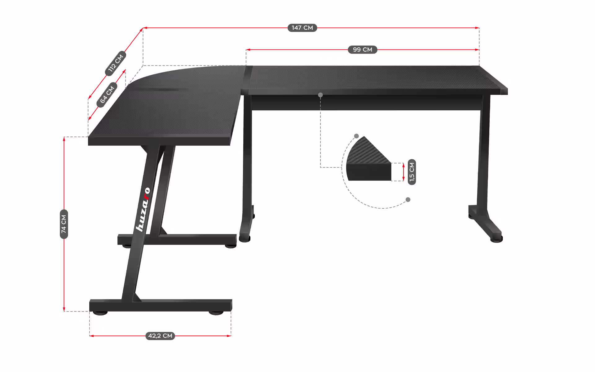 Huzaro Hero 6.0 dimensions