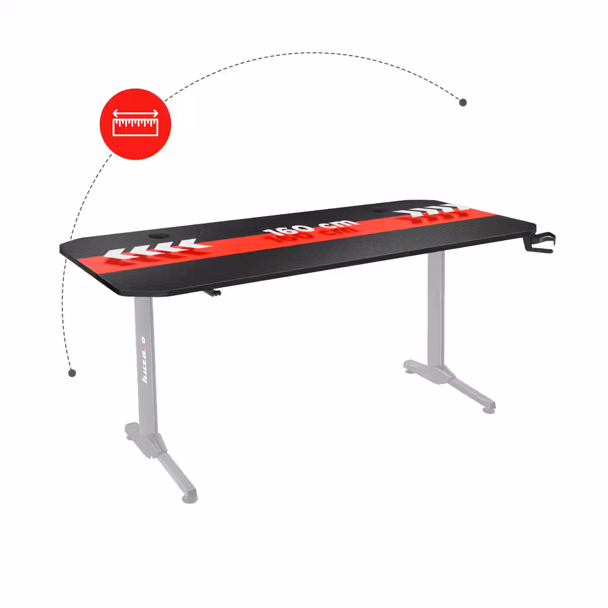 Desktop width of Huzaro Hero 4.7 gaming desk