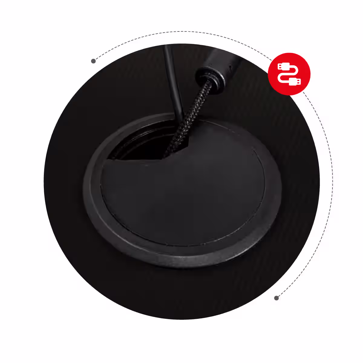 Cable grommets in the Huzaro Hero 4.7 desktop