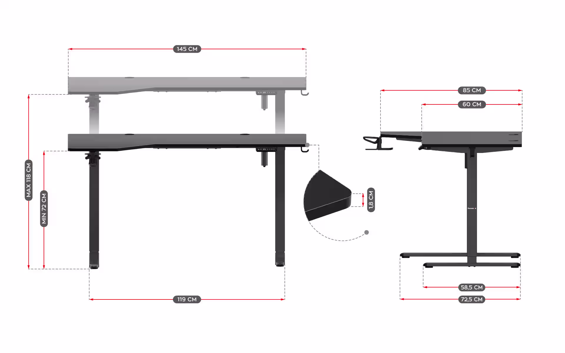 Dimensions Huzaro Hero 9.1