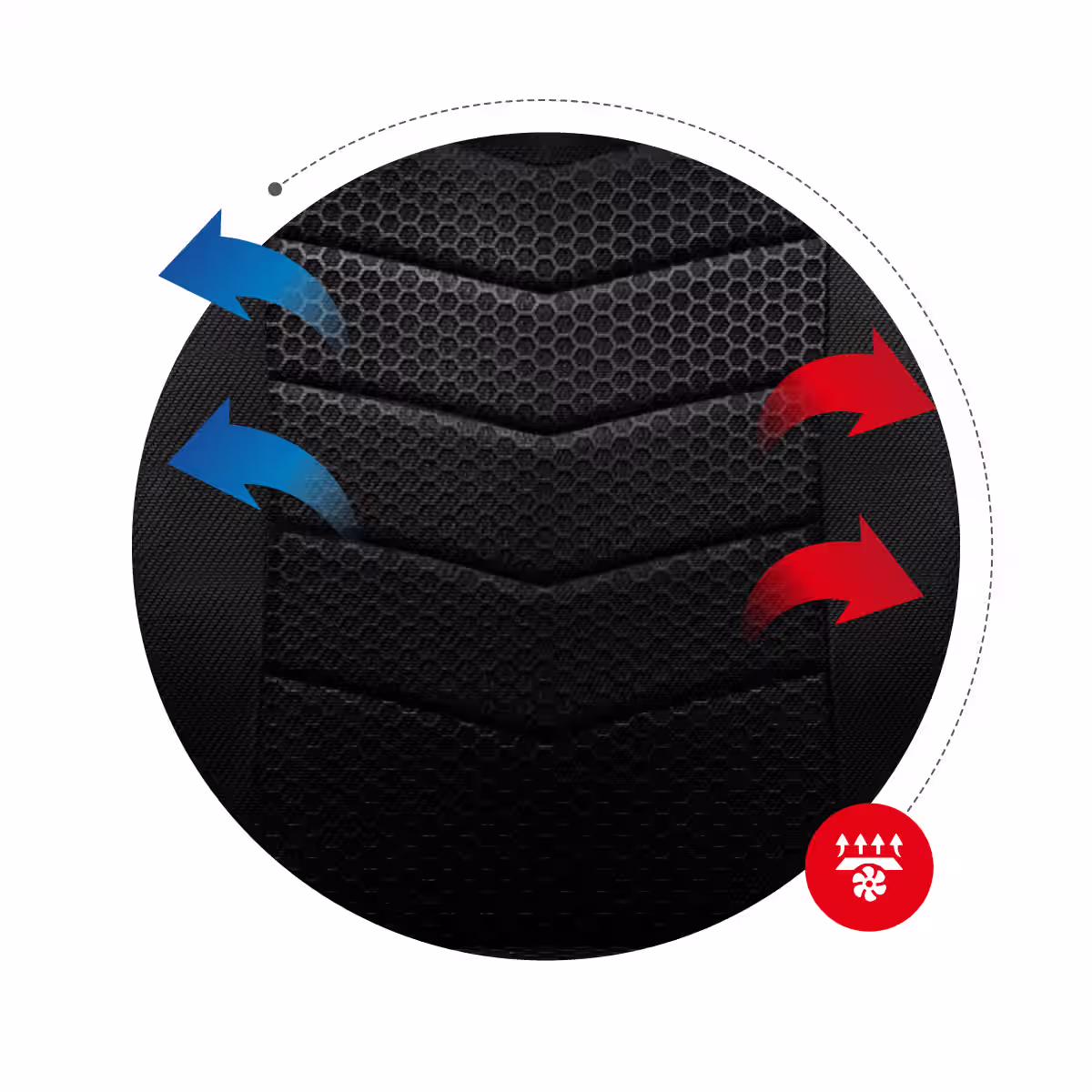 Upholstery material of Huzaro Force 2.5 Red Mesh