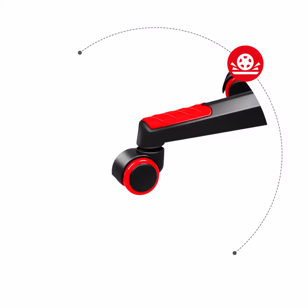 Wheels in the Huzaro Force 2.5 Red Mesh gaming chair