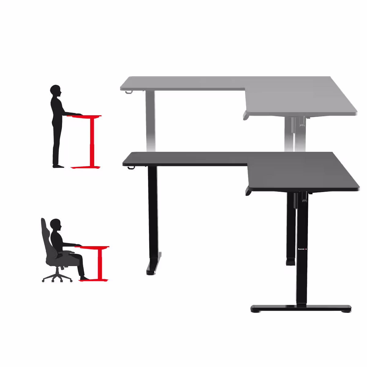 Height adjustment of the Huzaro Hero 9.5 desk