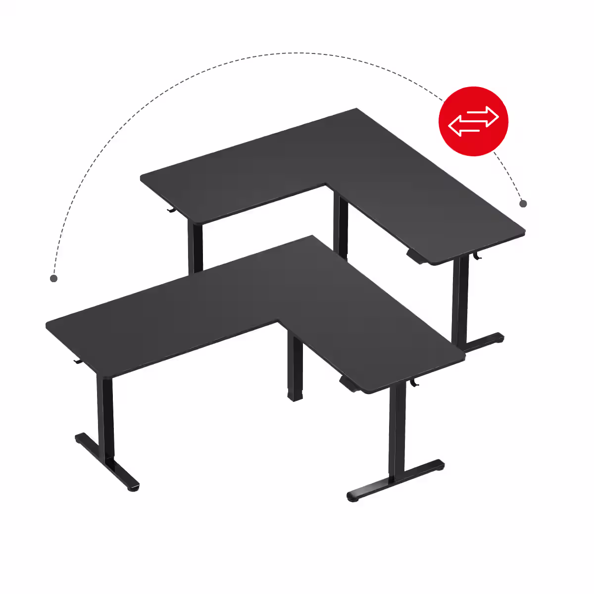 Option for dual-sided assembly of the Hero 9.5 electric desk
