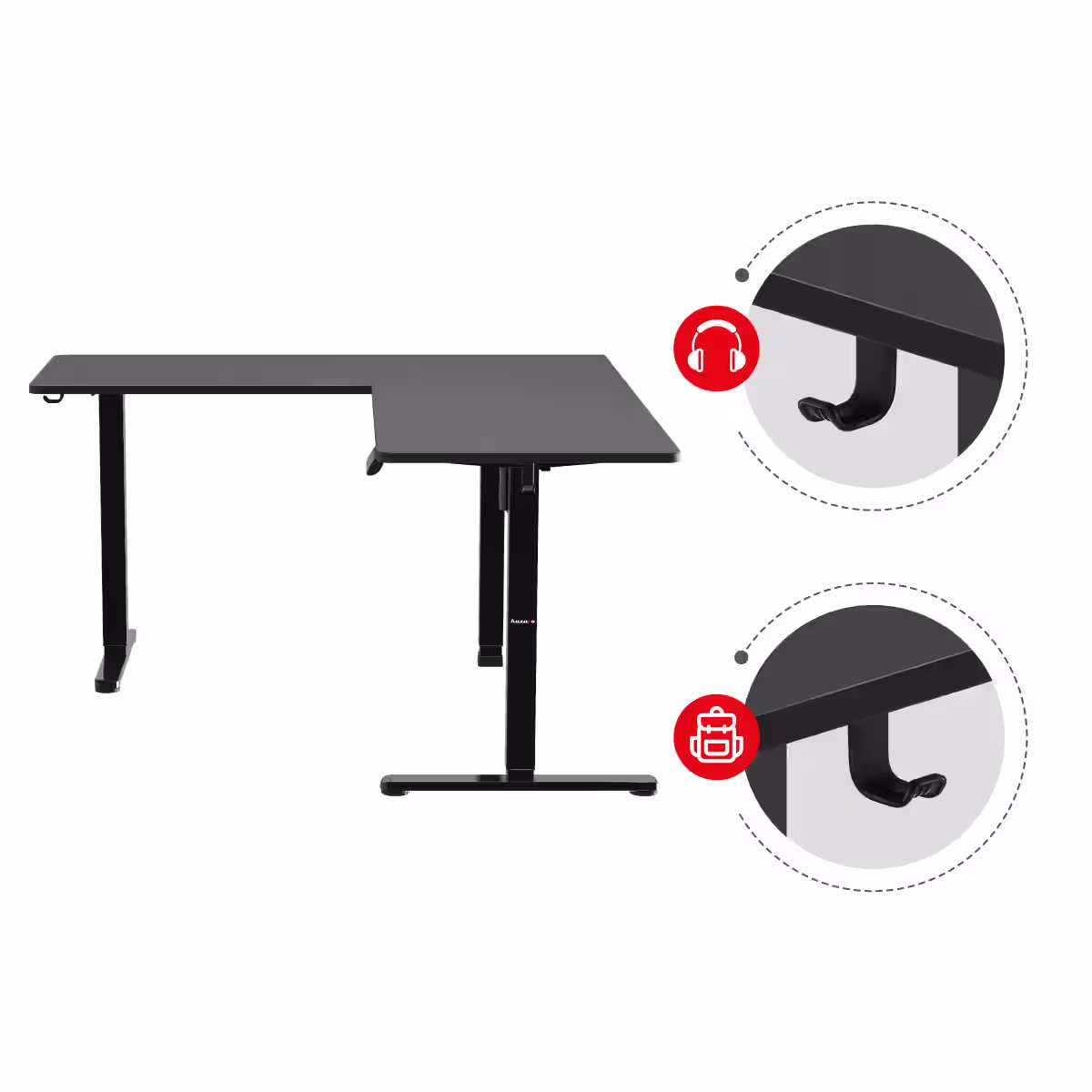 2 holders on the Huzaro Hero 9.5 electric desk