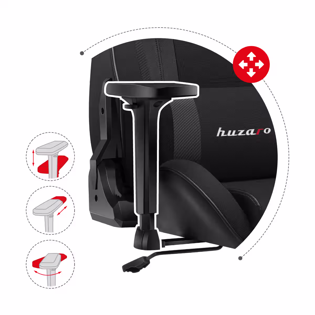 Armrests of Huzaro Force 7.6 Black chair