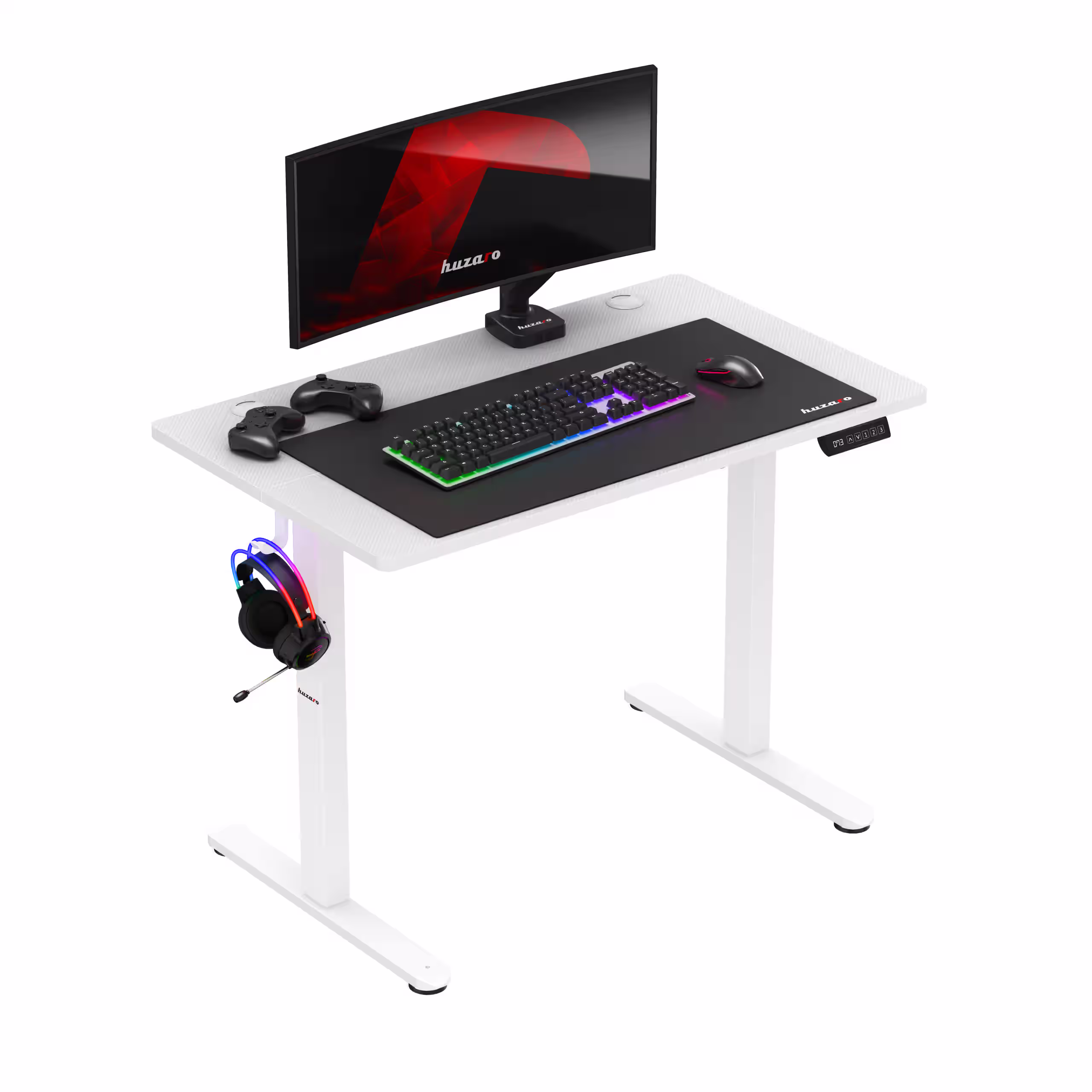 Height-adjustable desk side view Hero 7.9