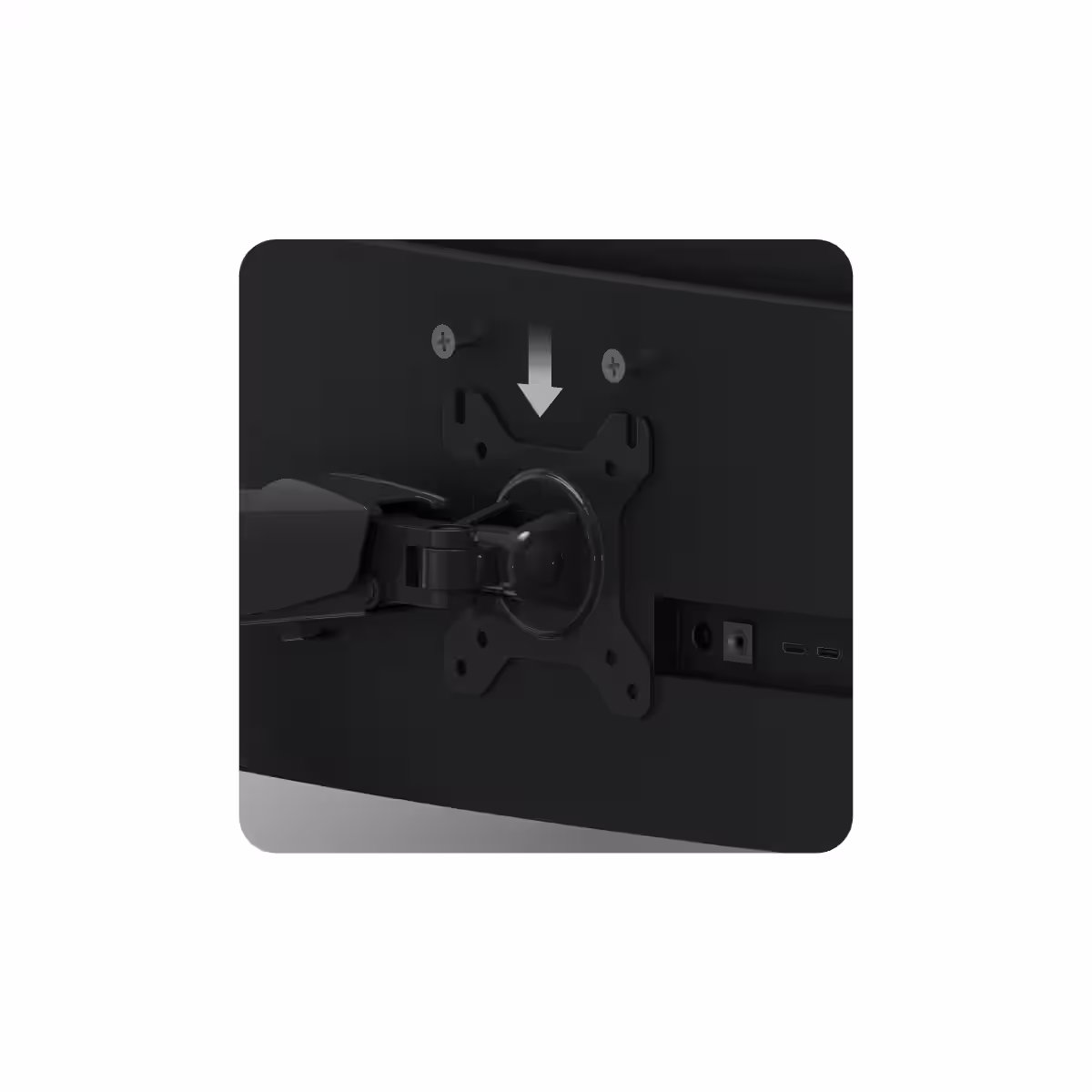 TV mounting with Motion 1.2 arm