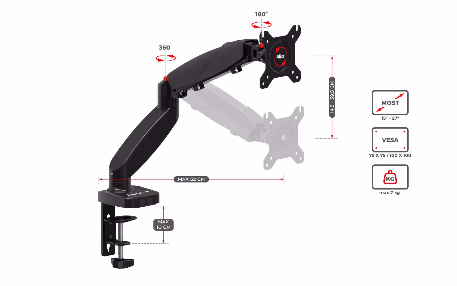 Motion 1.2 arm dimensions