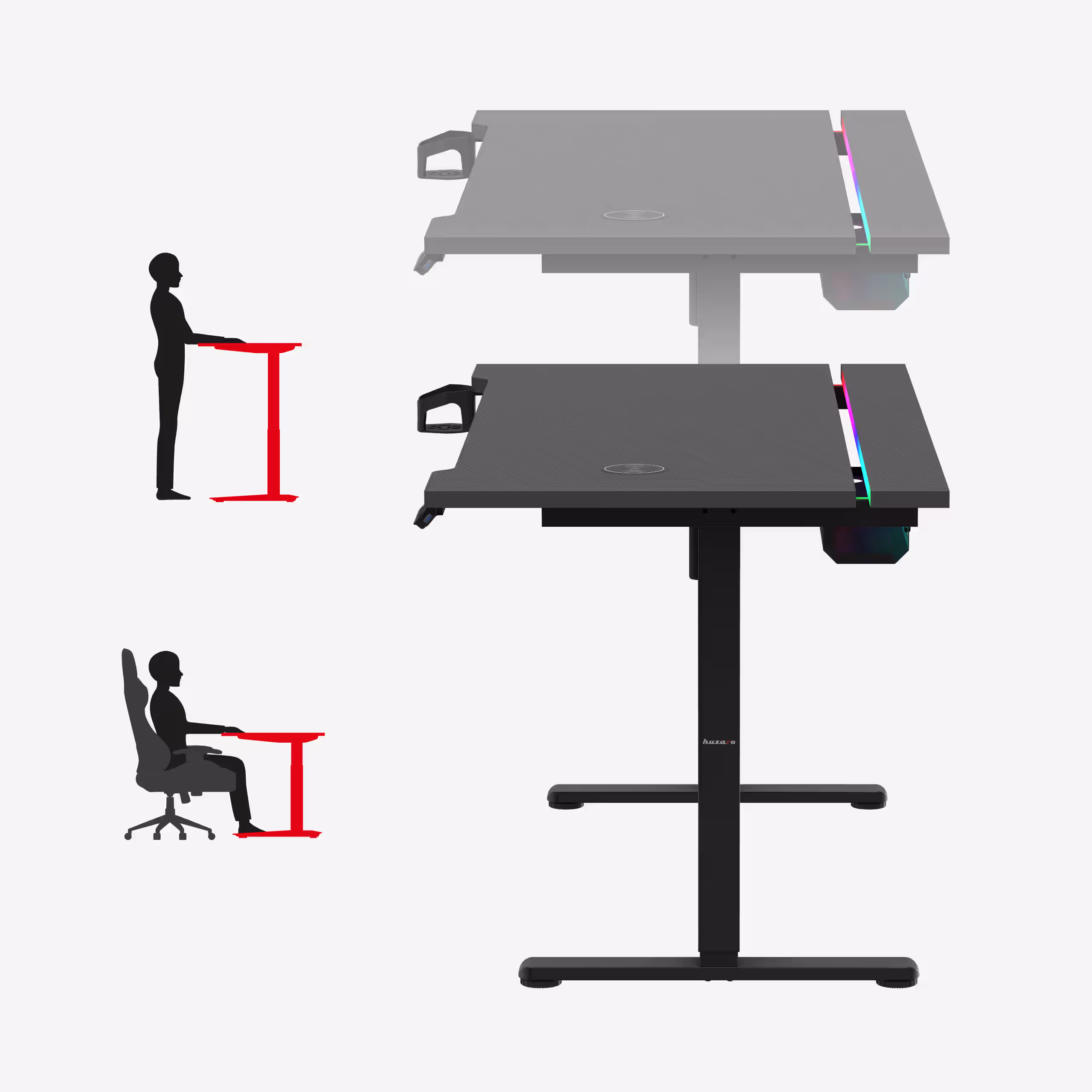 Height adjustment of the Hero 8.7 desk