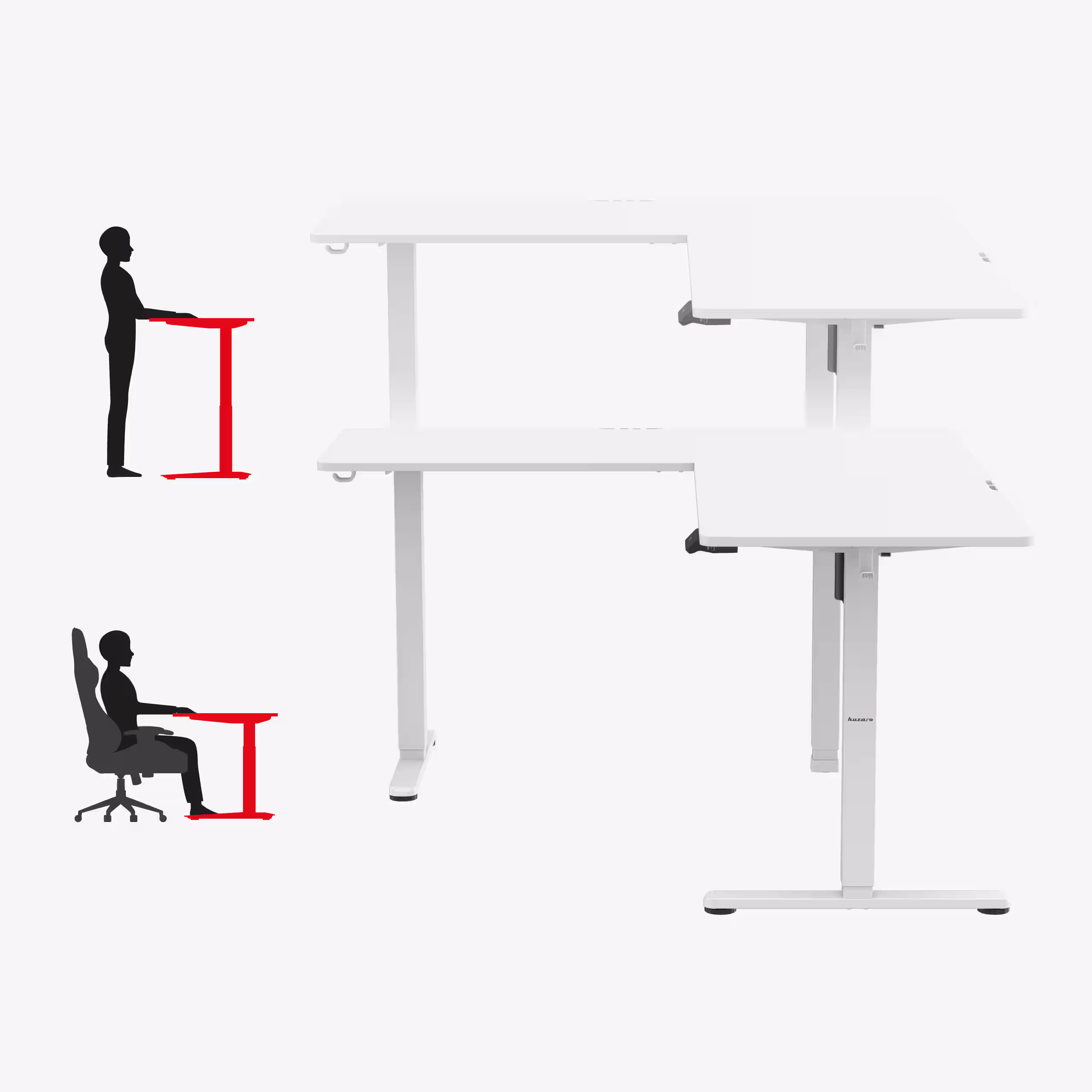 Height adjustment of the Huzaro Hero 9.5 desk