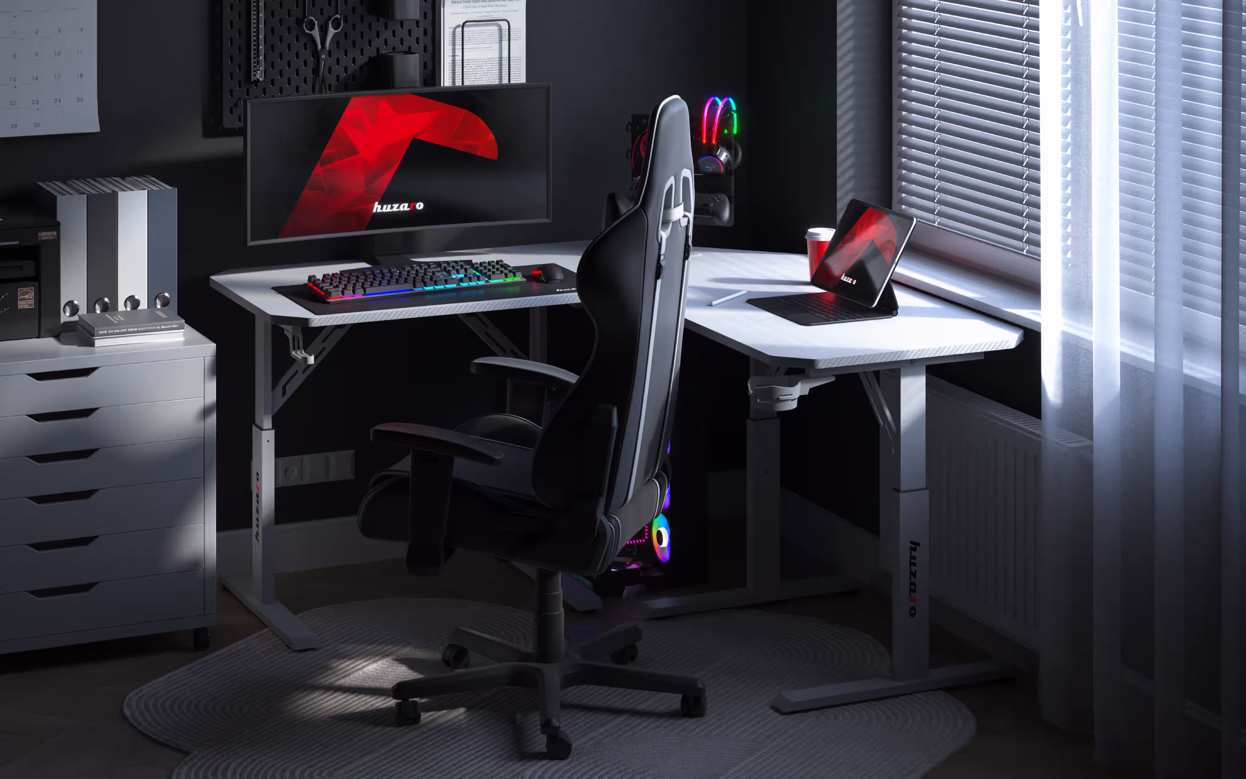 Close-up of desk details