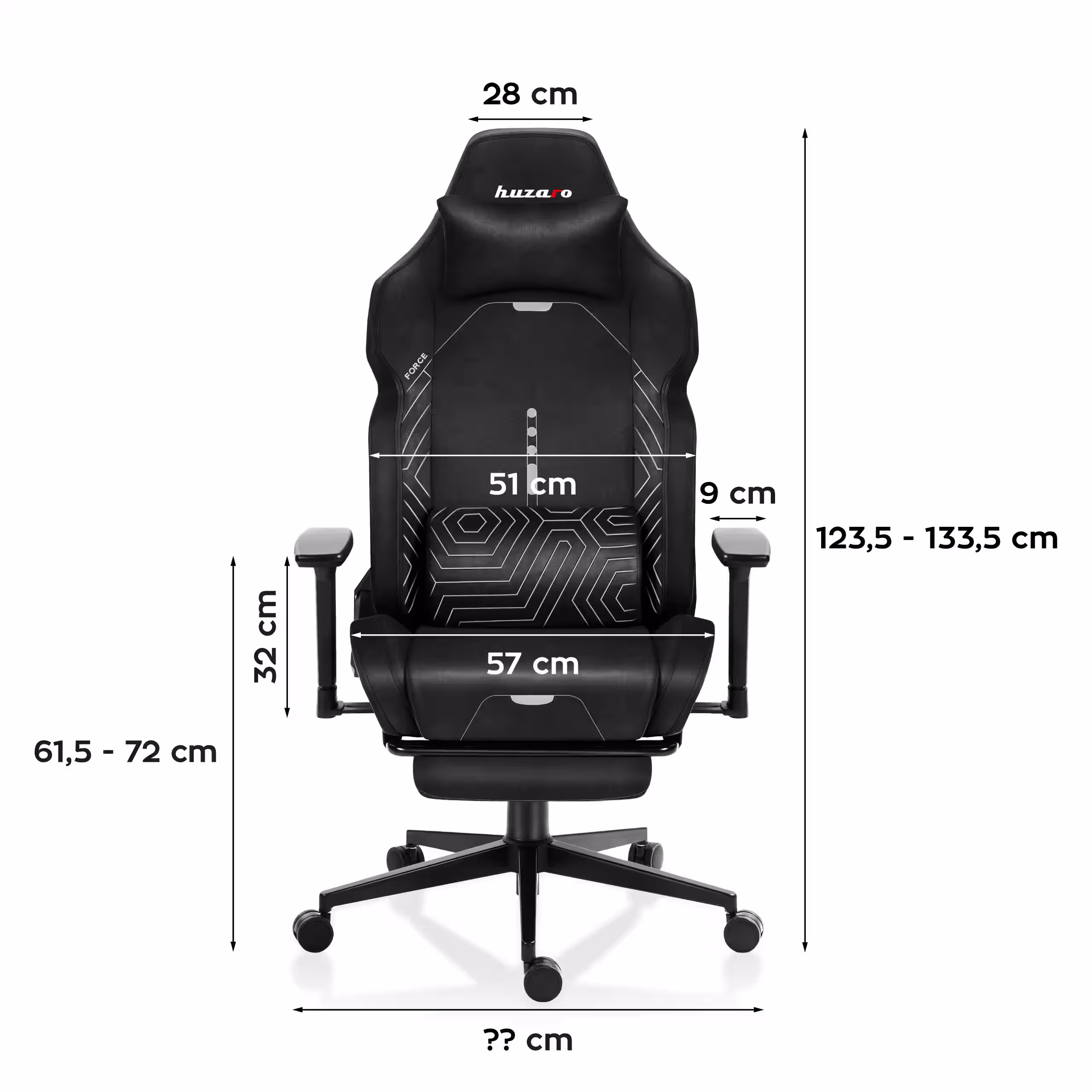 Huzaro Force 8.1 chair dimensions - 1