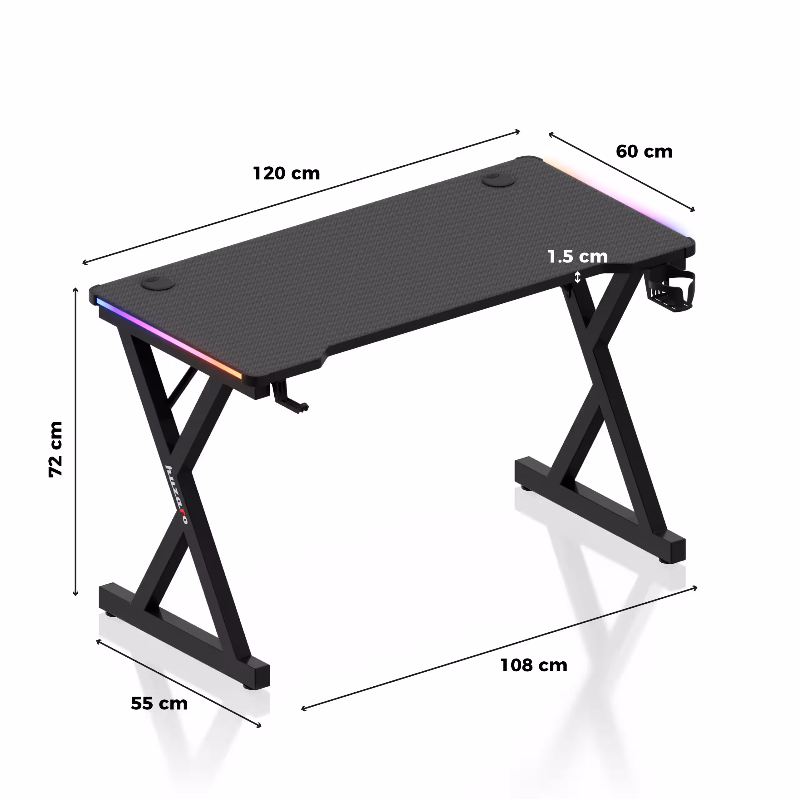 Hero 2.3 desk dimensions