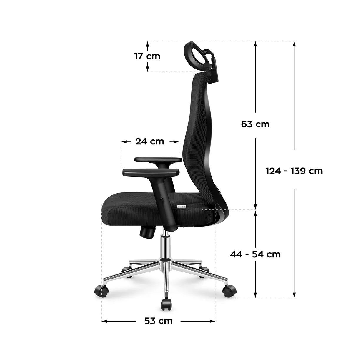 Dimensions of Mark Adler Manager 3.5 Black office chair
