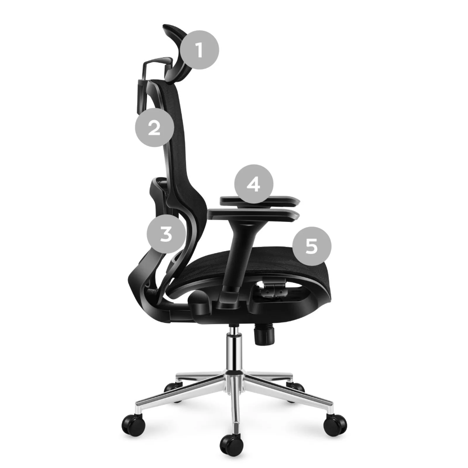 Right side of Expert 6.2 Black chair