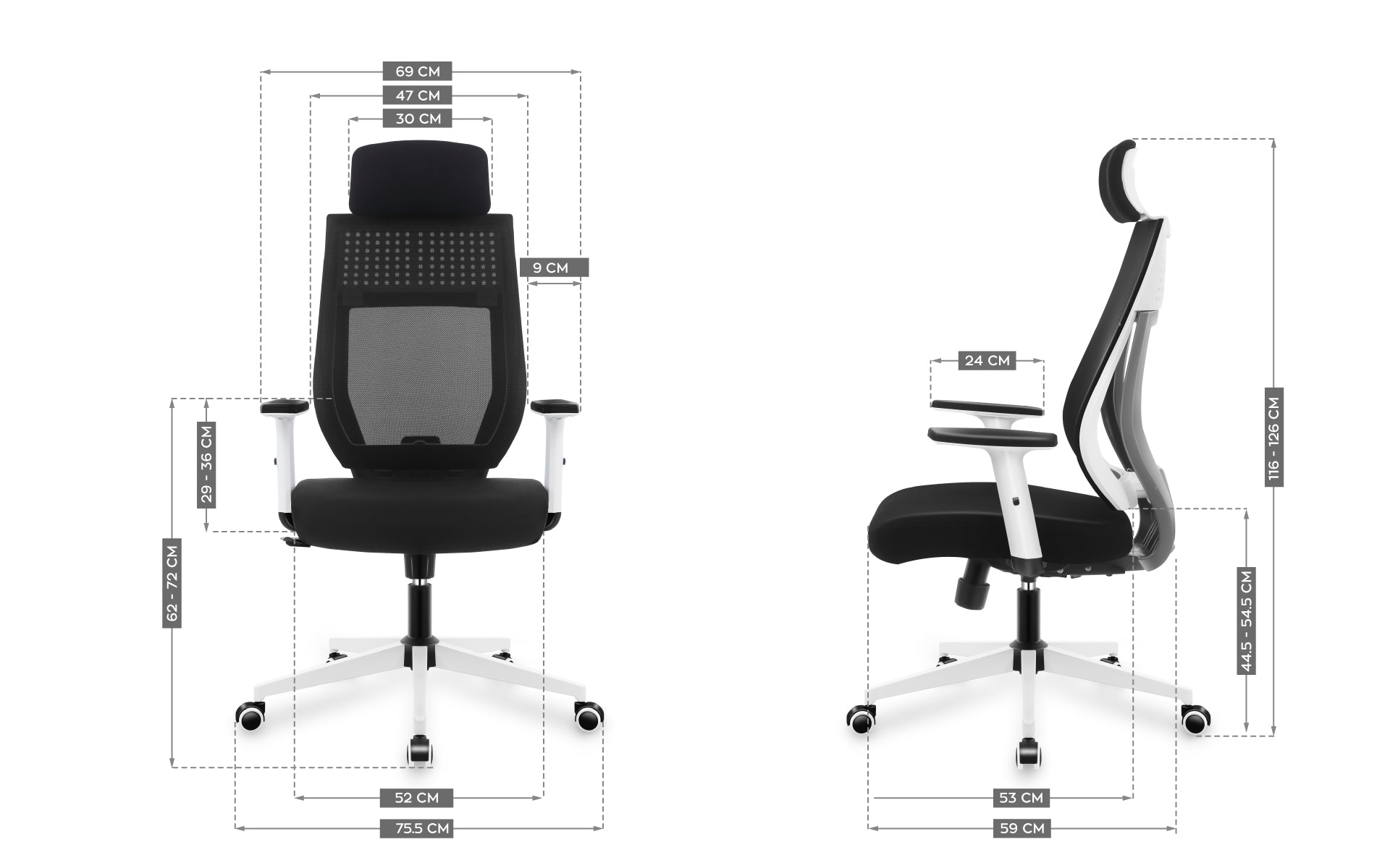 Dimensions of Mark Adler Manager 3.9 Black chair