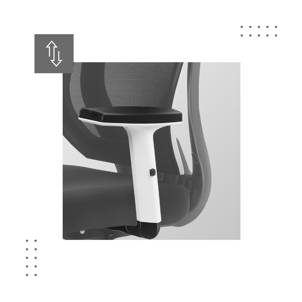 Right armrest in Manager 3.9 Black office chair