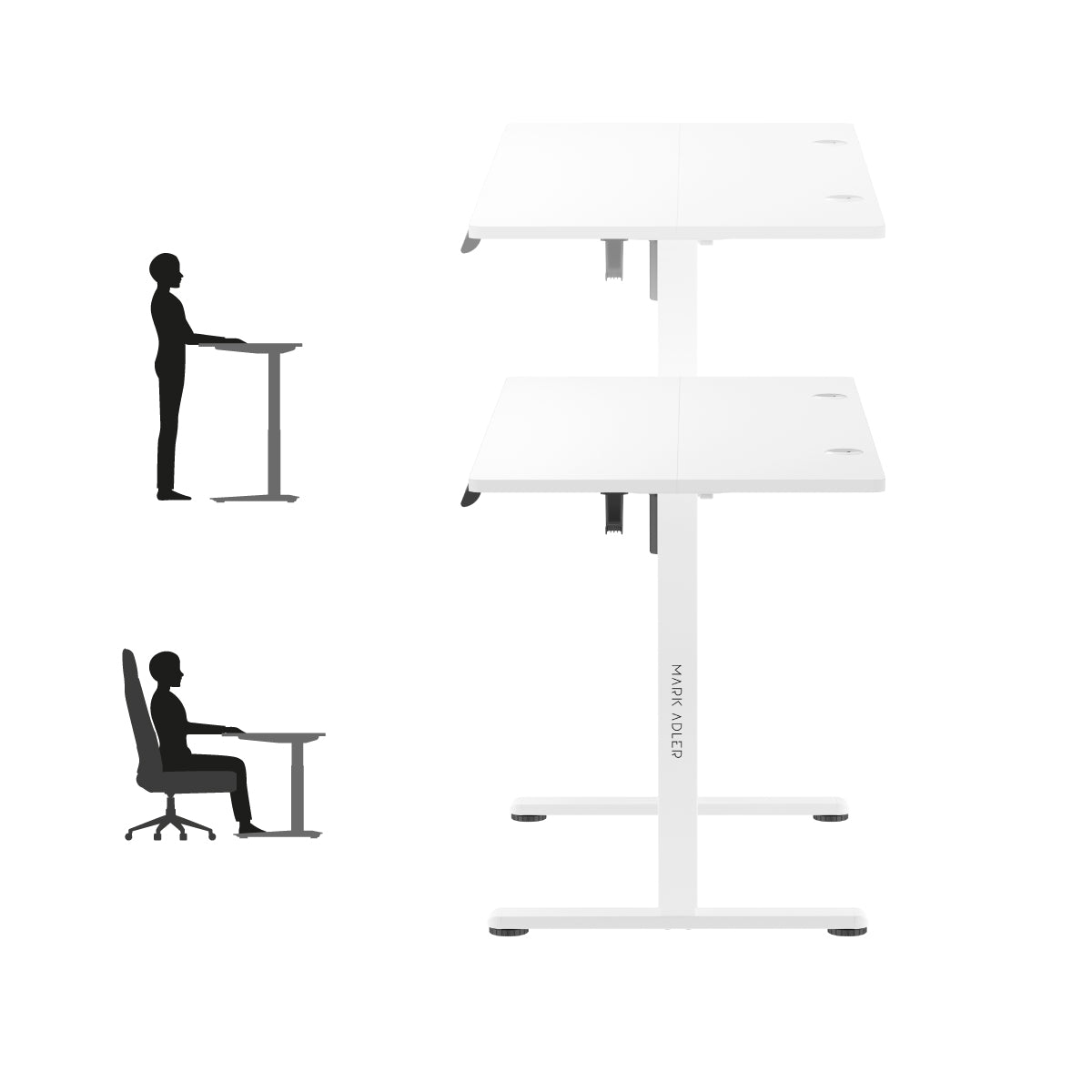Height adjustment of the desk in Mark Adler Leader 7.0 White