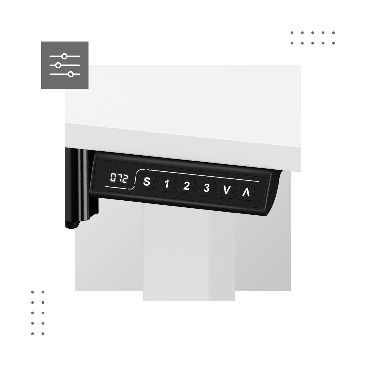 Control panel of the desk in Mark Adler Leader 7.0 White