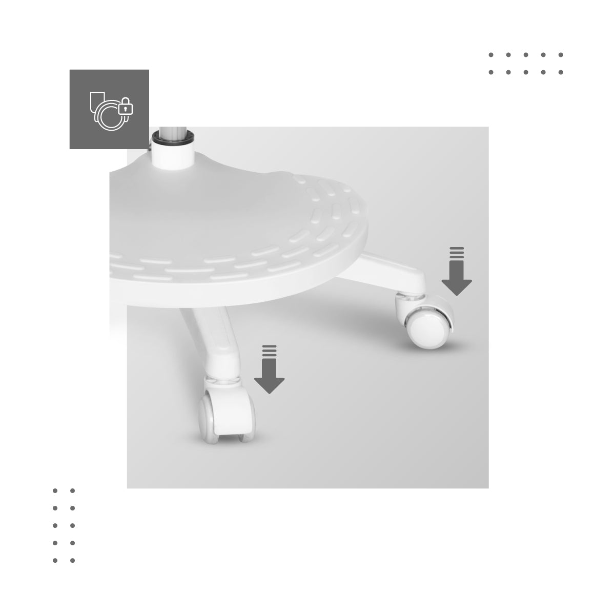 Gravity casters Junior 5.0 Grey