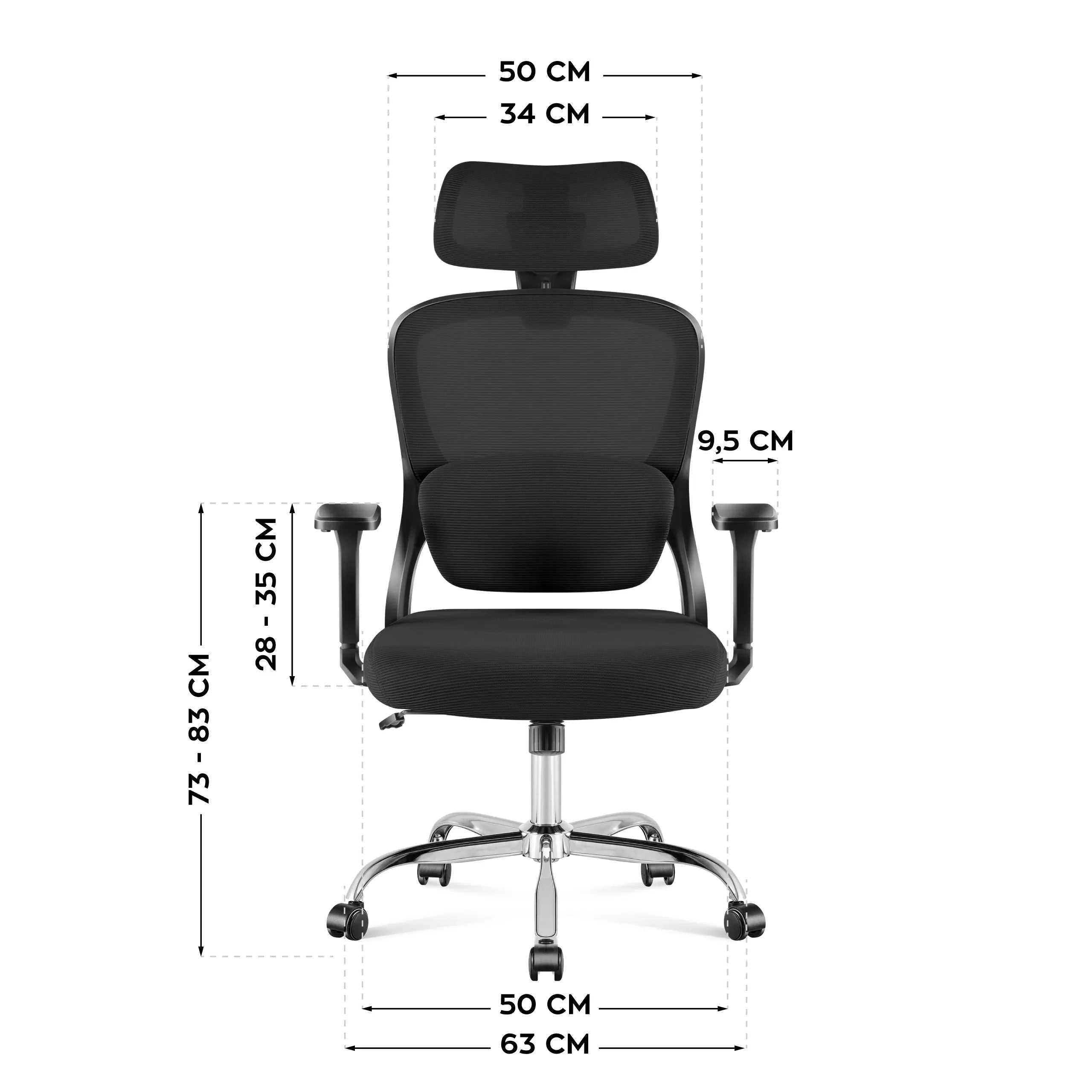 Manager 32 Black chair dimensions