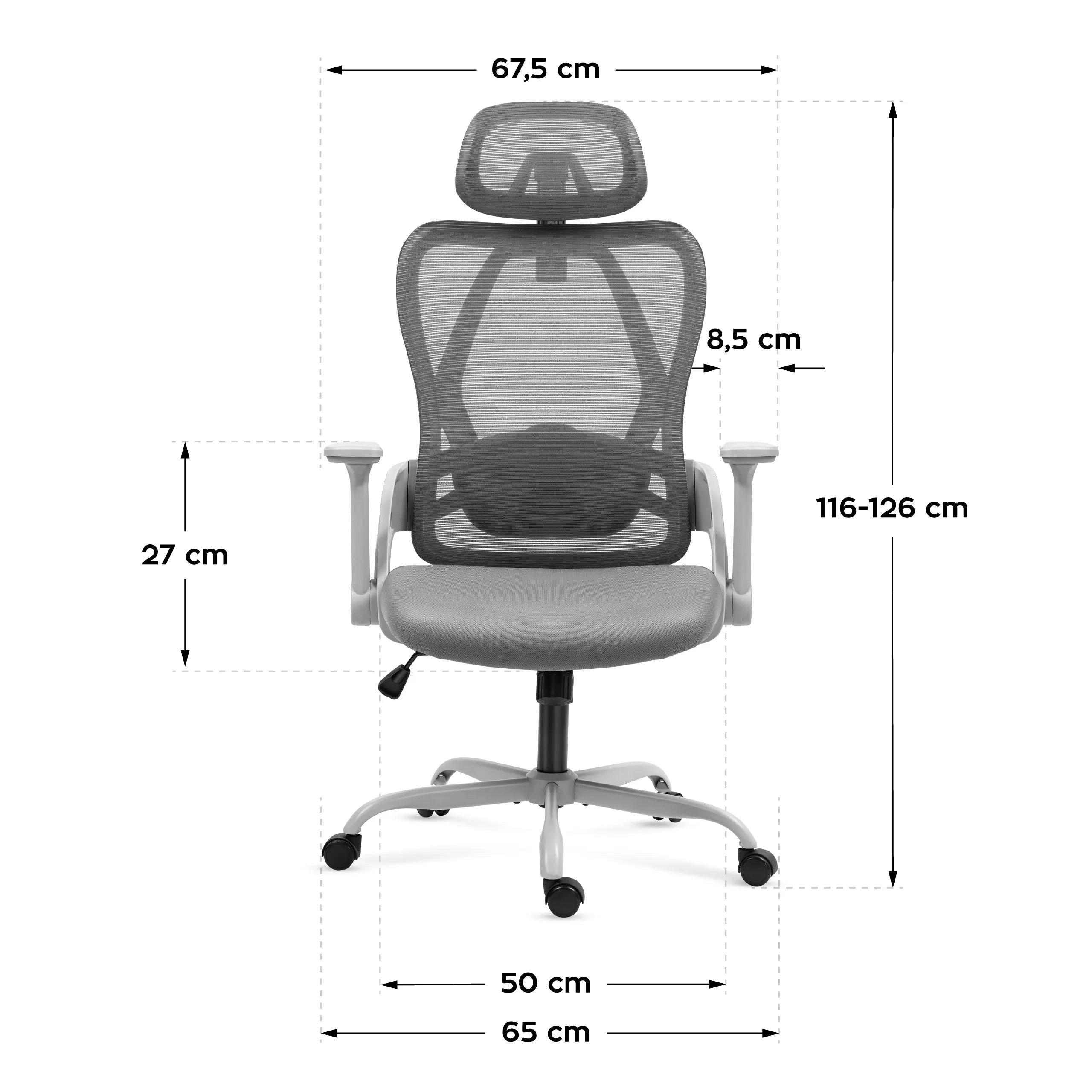 Dimensions chair Manager 2.9 front