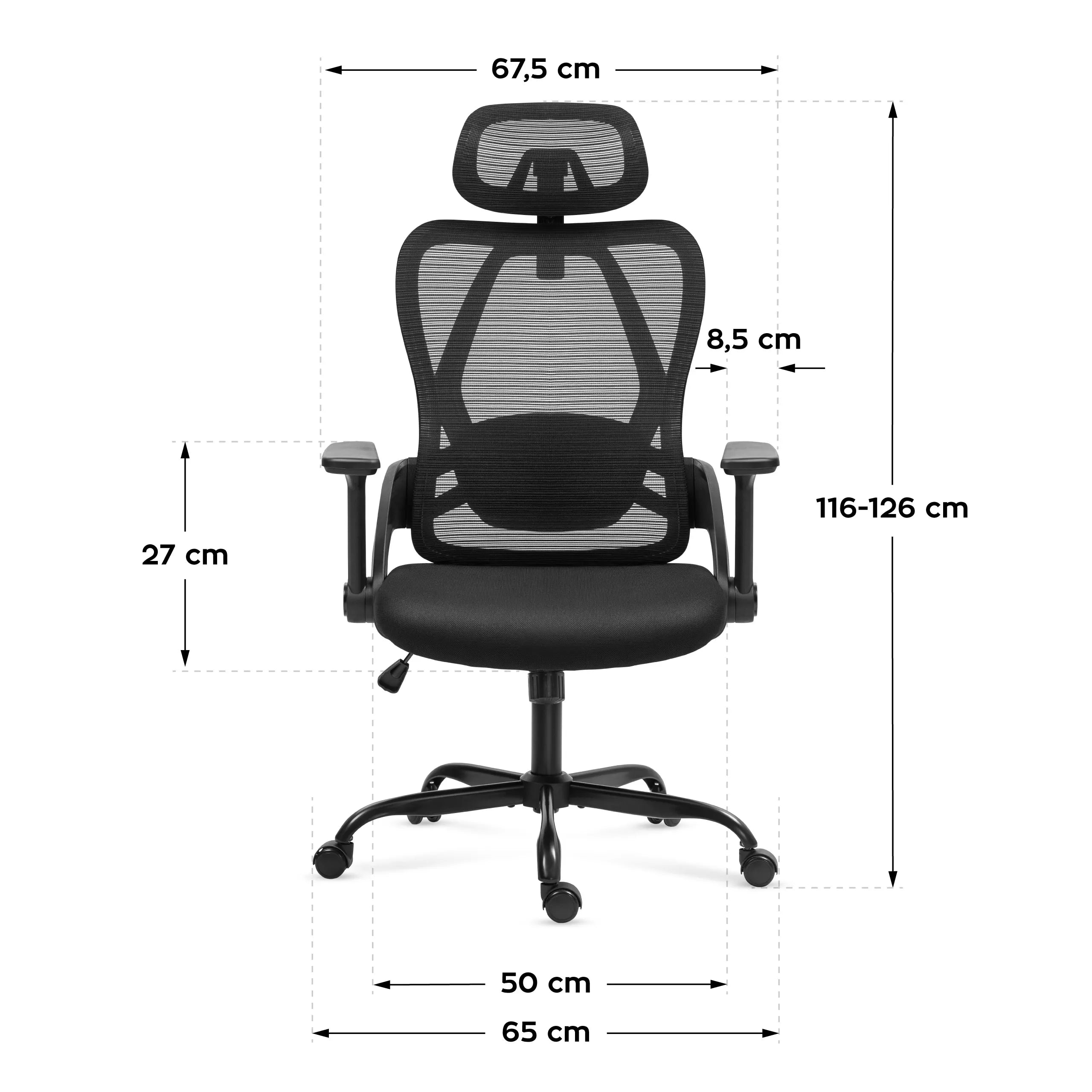 Dimensions chair Manager 2.9 front