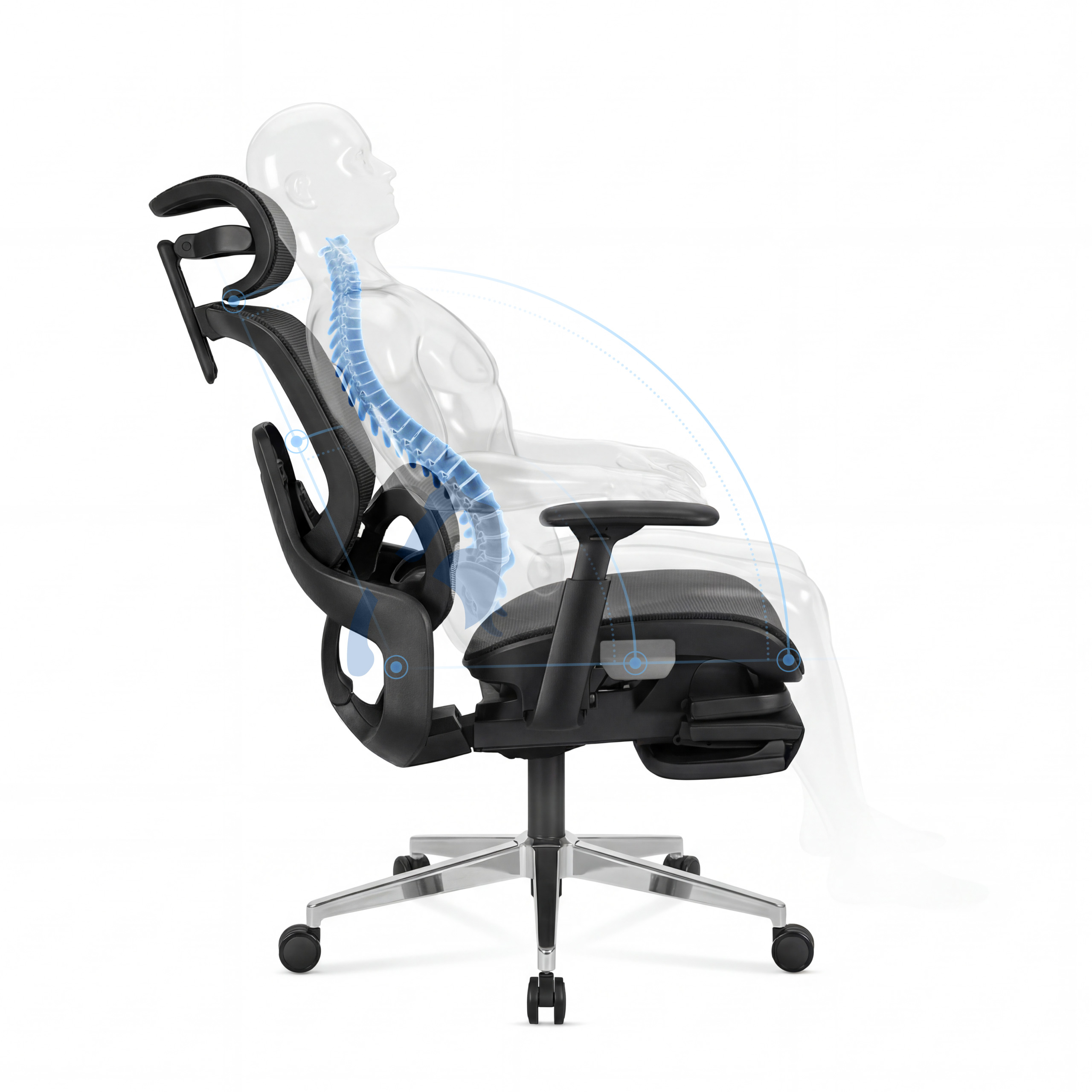 Adjustable backrest lumbar support Expert 9.3