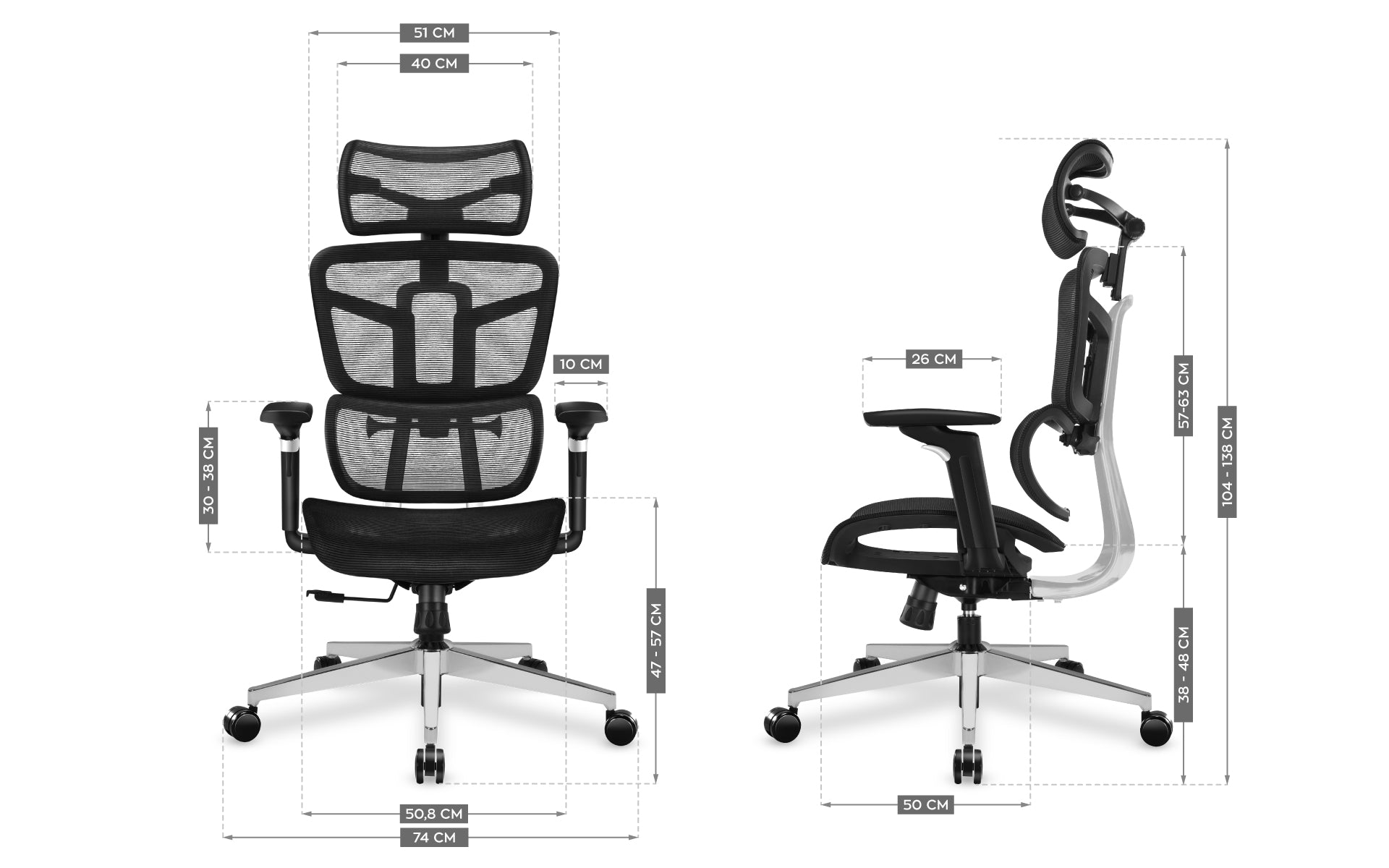 Dimensions of Mark Adler office chair
